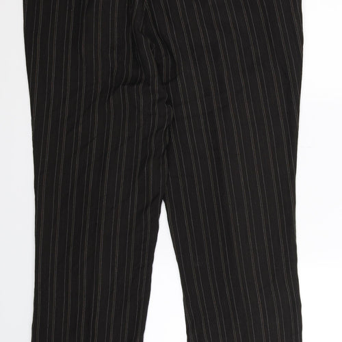 Alice Collins Womens Black Striped  Trousers  Size 34 in L27 in