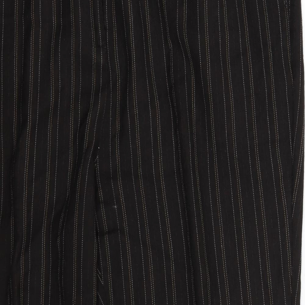 Alice Collins Womens Black Striped  Trousers  Size 34 in L27 in
