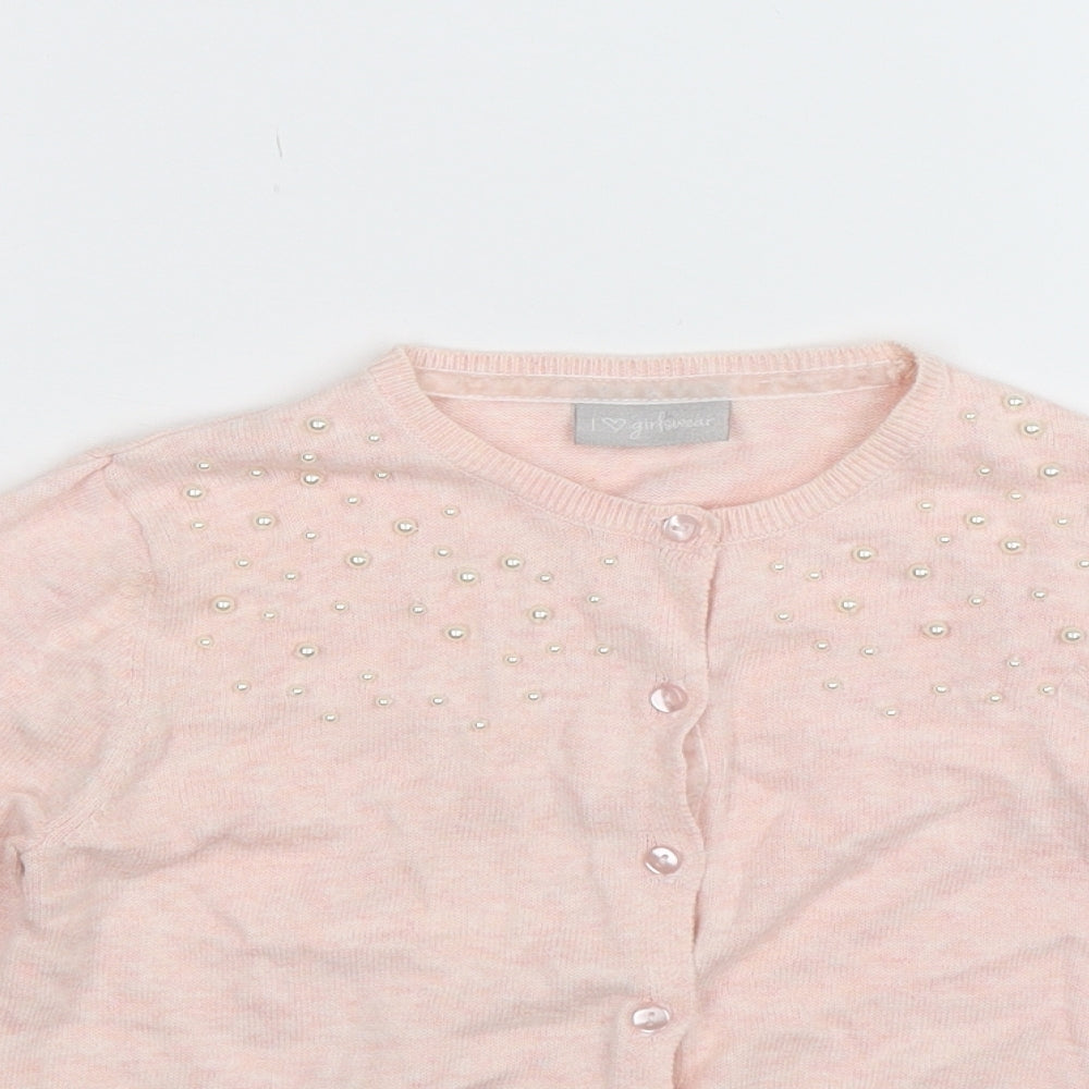 Matalan Girls Pink  Knit Cardigan Jumper Size 9 Years