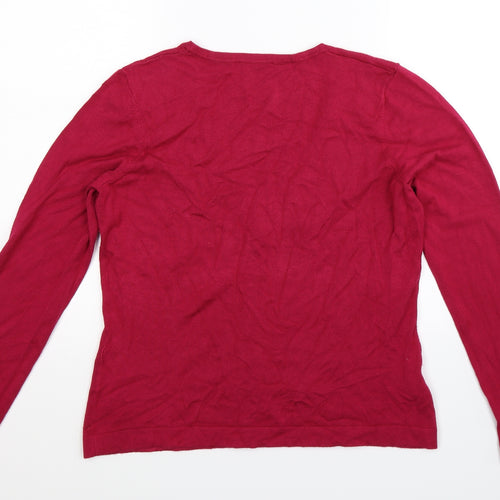 Preworn Womens Pink  Knit Cardigan Jumper Size L