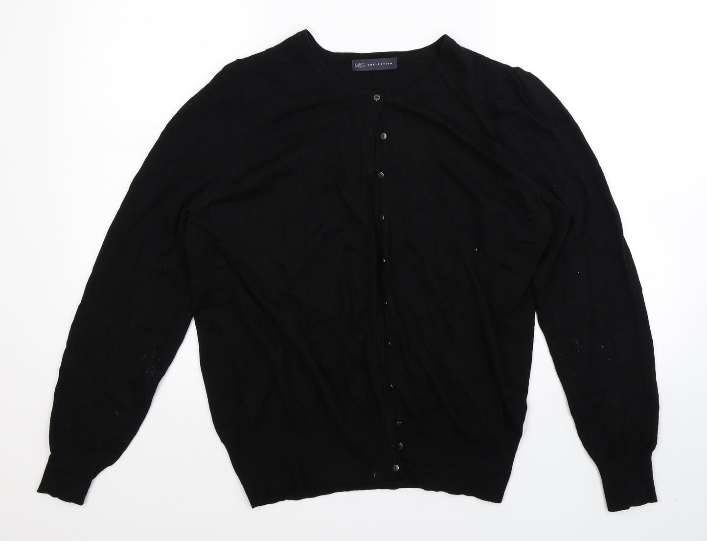 Marks and Spencer Womens Black  Knit Cardigan Jumper Size 20