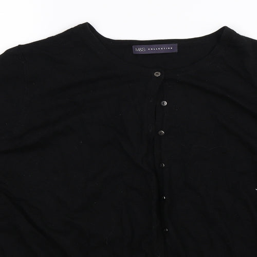 Marks and Spencer Womens Black  Knit Cardigan Jumper Size 20
