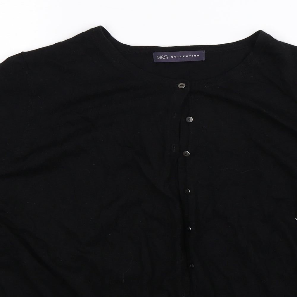 Marks and Spencer Womens Black  Knit Cardigan Jumper Size 20
