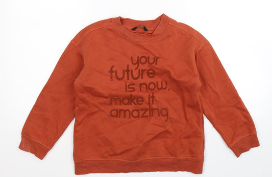Front view of George boys’ brown pullover sweatshirt, size 7-8, years