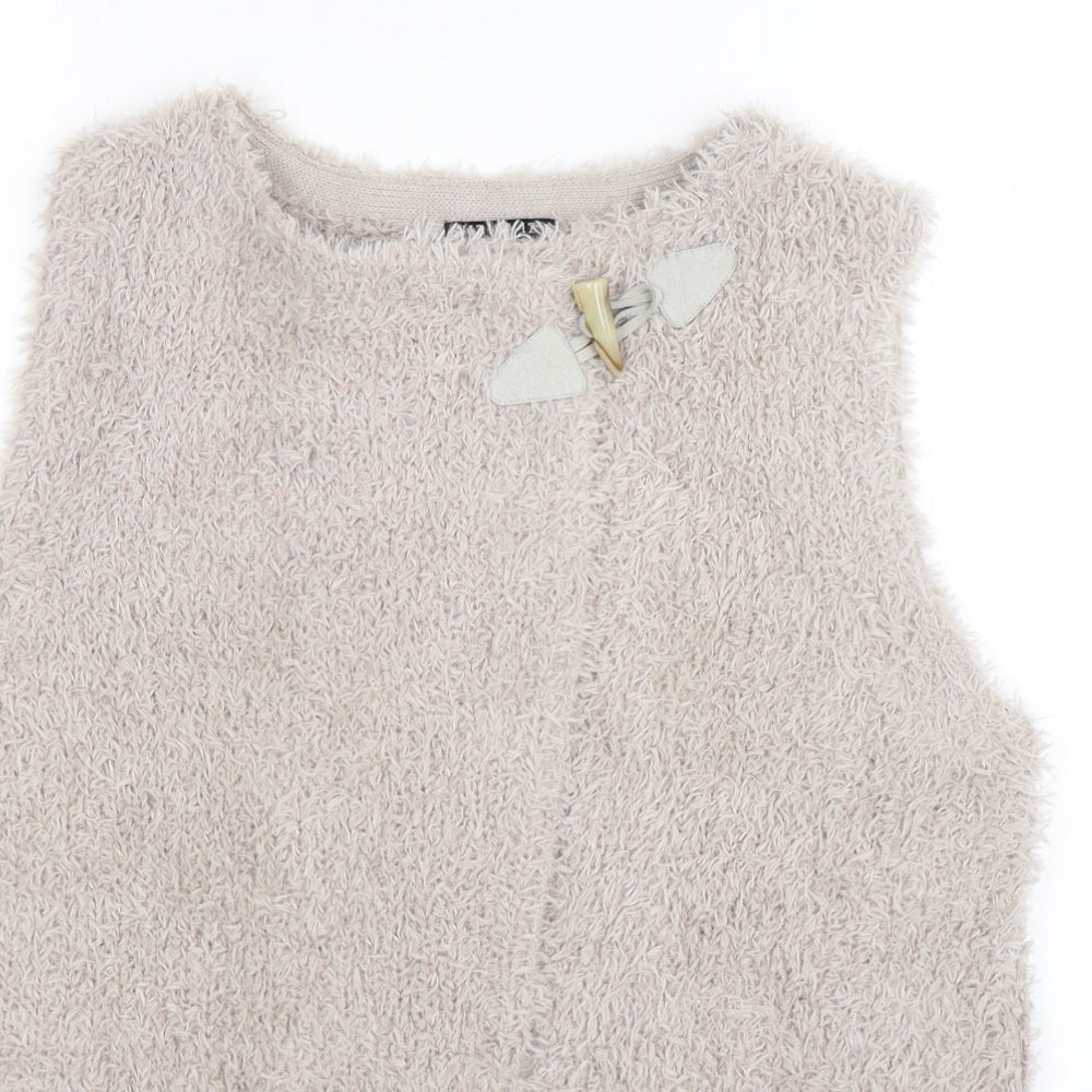Viz A Viz Womens Grey  Knit Vest Jumper Size 14
