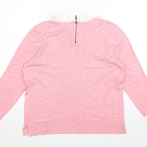 Papaya Womens Pink  Knit Pullover Jumper Size 10