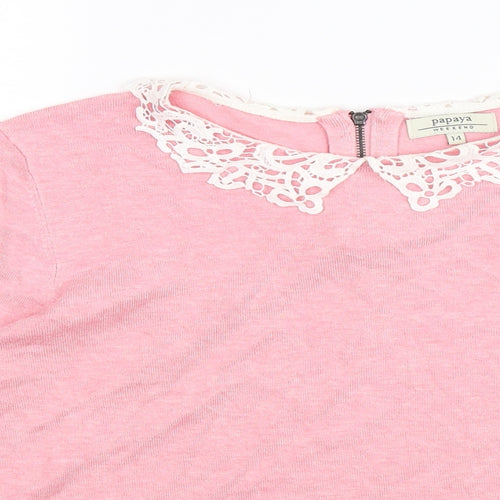 Papaya Womens Pink  Knit Pullover Jumper Size 10
