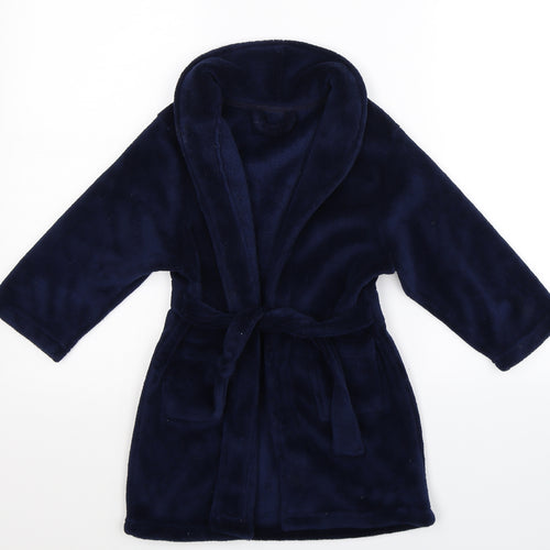 Dunnes Stores Boys Blue Solid Fleece  Robe Size 3-4 Years