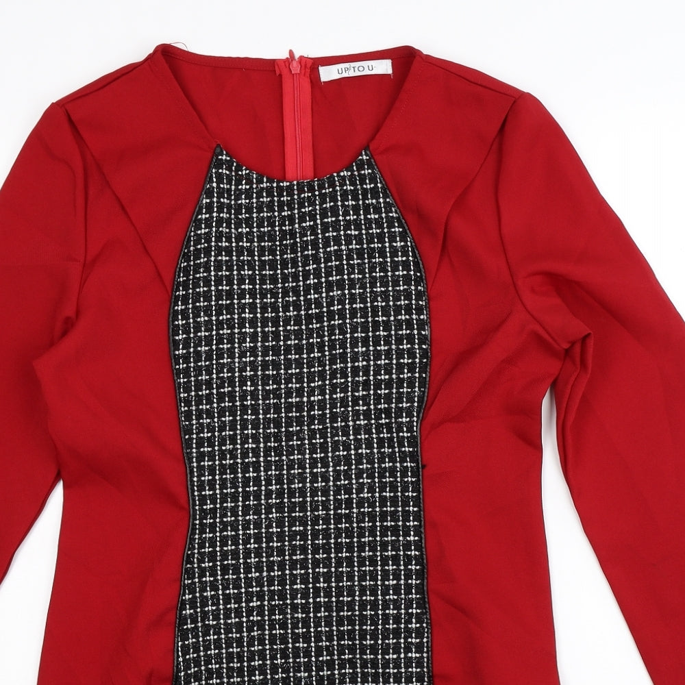 Up To U Womens Red   Bodycon  Size M