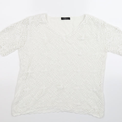 BM Womens White  Knit Pullover Jumper Size M