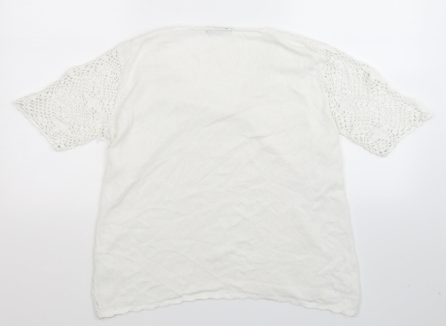 BM Womens White  Knit Pullover Jumper Size M