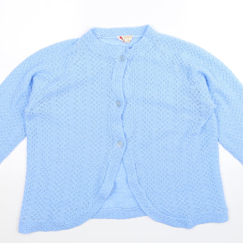 Preworn Womens Blue  Knit Cardigan Jumper One Size