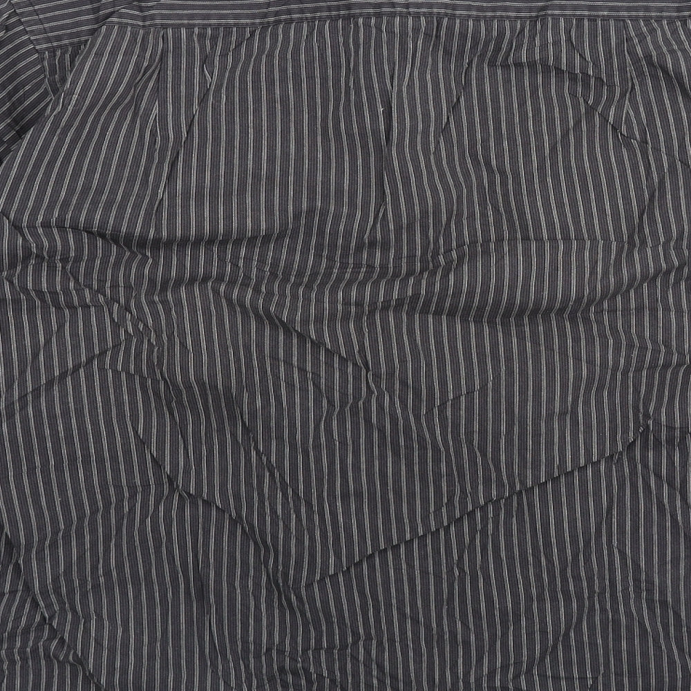 Marks and Spencer Mens Grey Striped   Dress Shirt Size 16.5