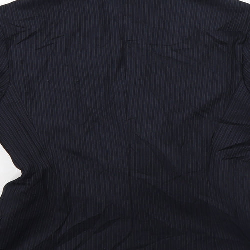 Indivia Womens Blue Striped  Jacket Suit Jacket Size 10