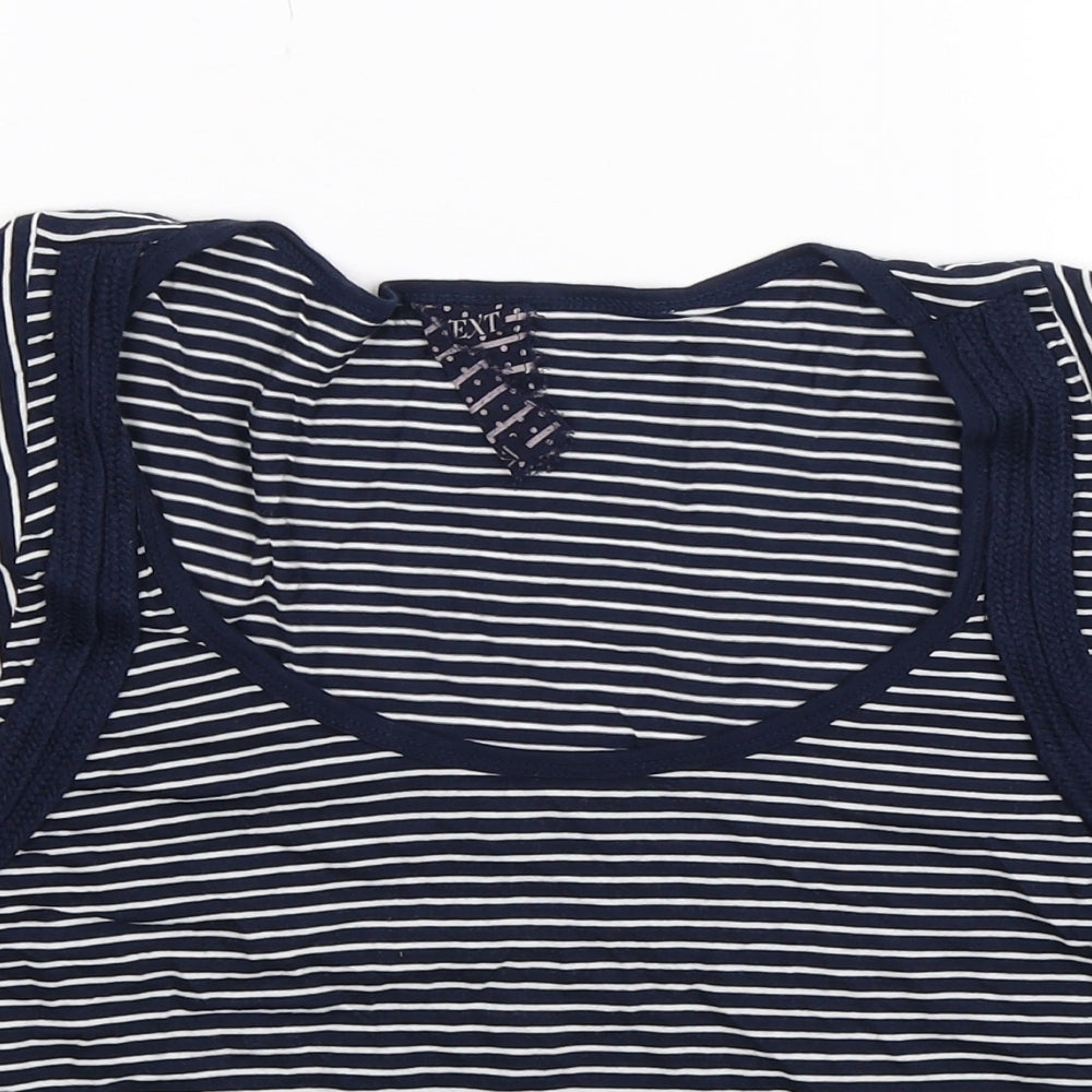 NEXT Womens Blue Striped  Basic T-Shirt Size 12