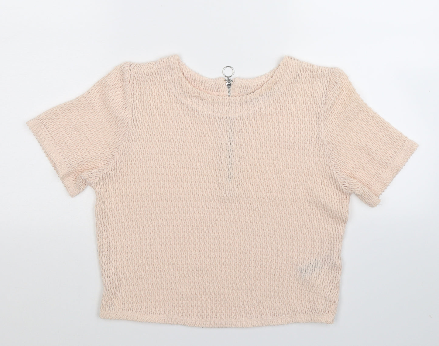 New Look Womens Beige  Knit Basic T-Shirt Size 10