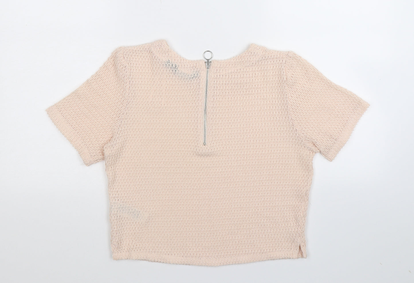 New Look Womens Beige  Knit Basic T-Shirt Size 10
