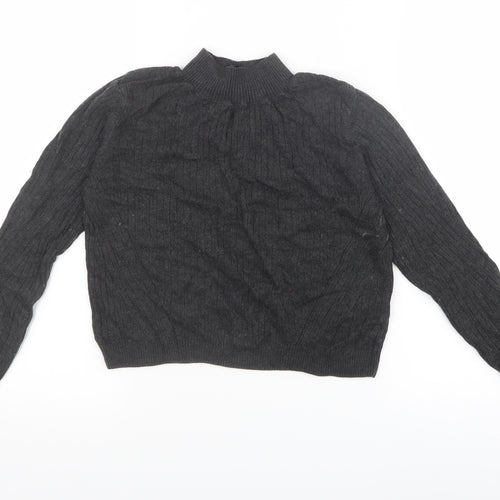 Topshop Womens Grey   Pullover Jumper Size 8  - Cropped