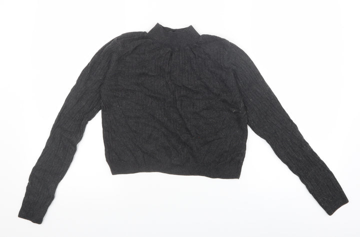 Topshop Womens Grey   Pullover Jumper Size 8  - Cropped