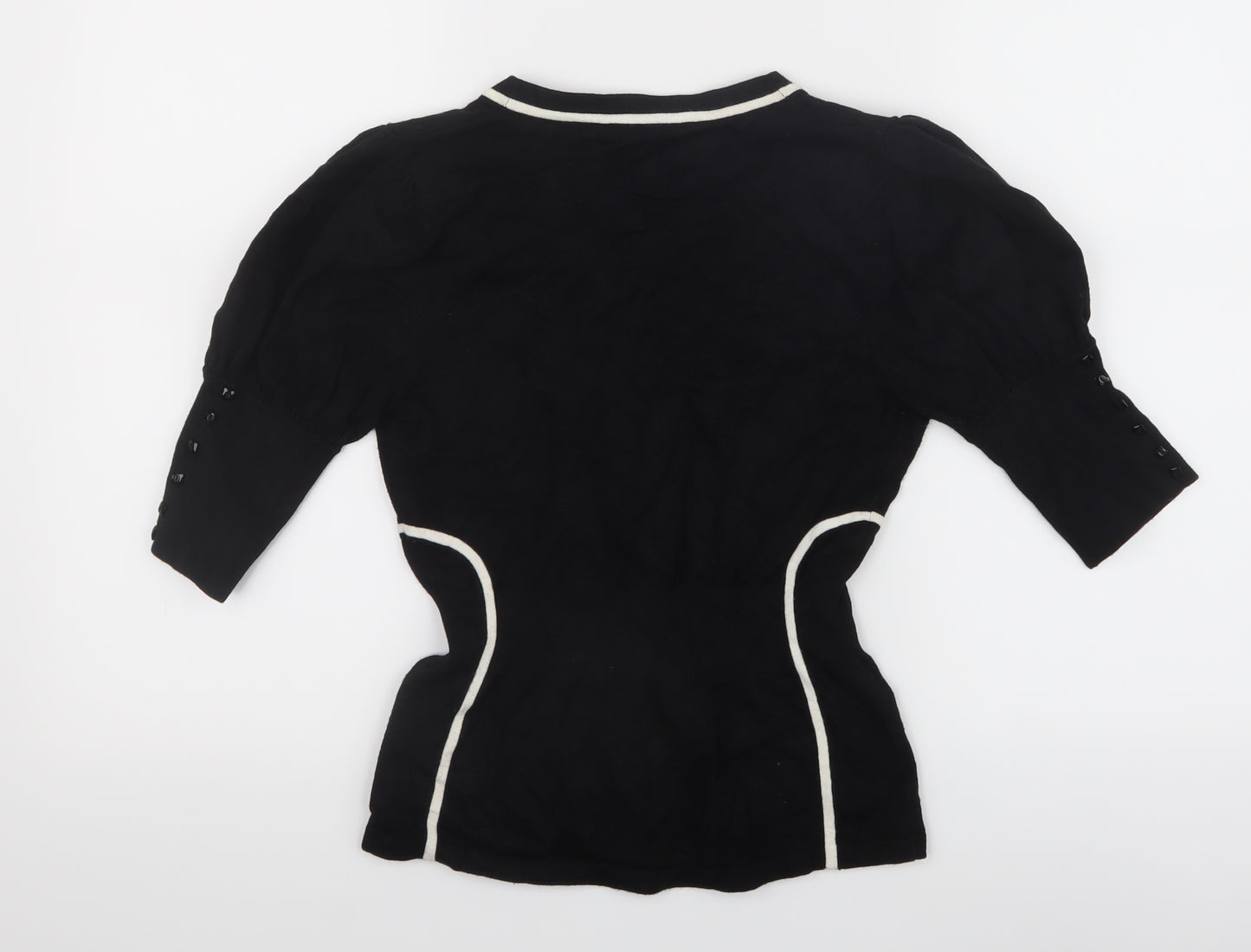 Coast Womens Black Striped  Cardigan Jumper Size 10