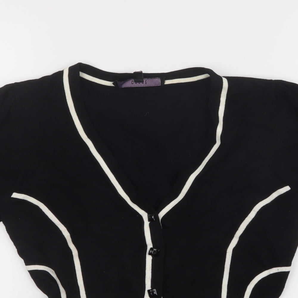 Coast Womens Black Striped  Cardigan Jumper Size 10