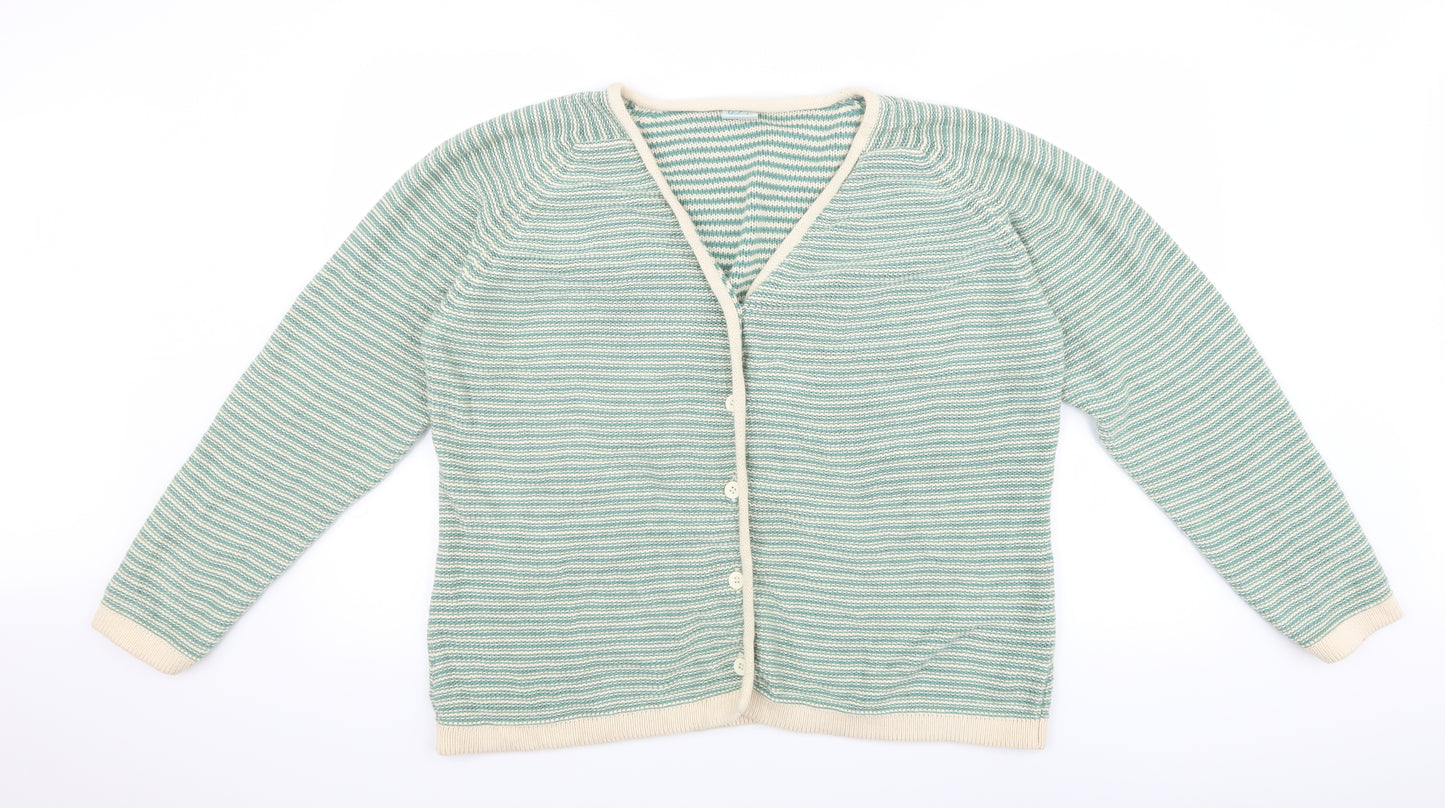 Panache Womens Green Striped  Cardigan Jumper Size 22