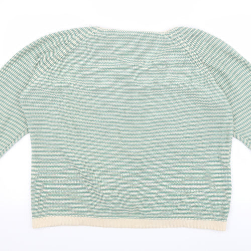 Panache Womens Green Striped  Cardigan Jumper Size 22