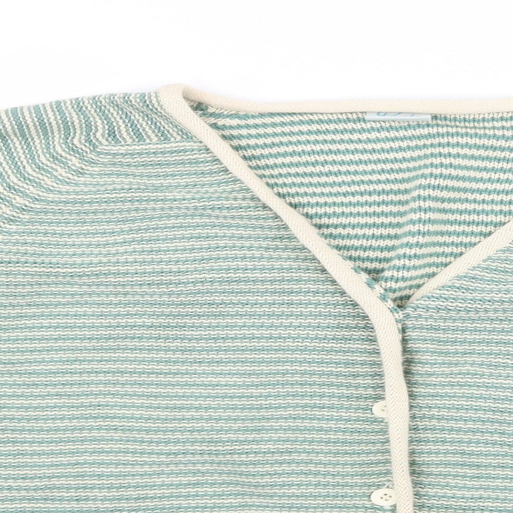 Panache Womens Green Striped  Cardigan Jumper Size 22