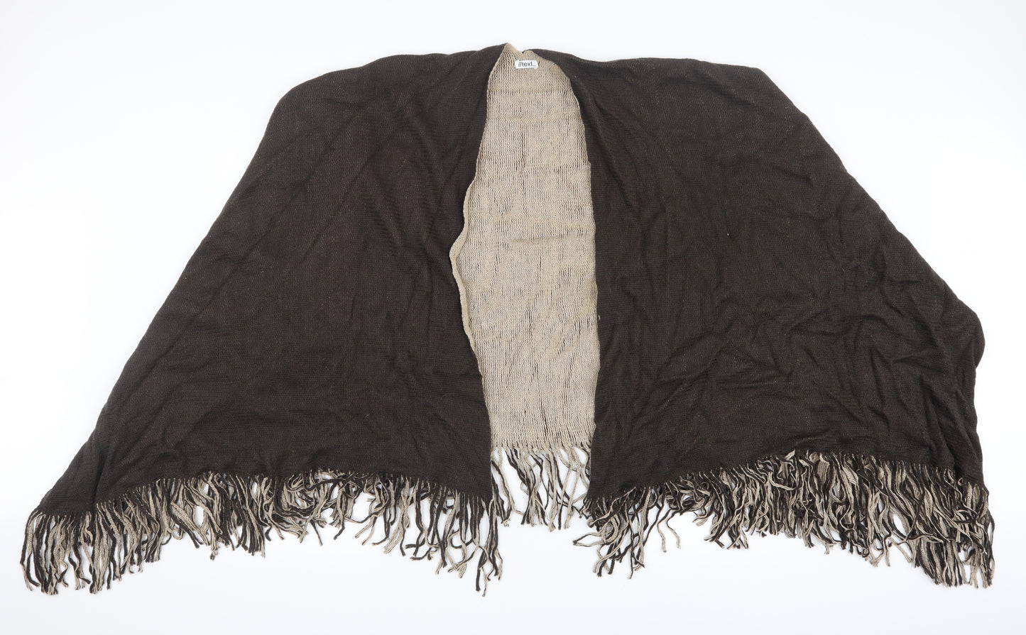 Text Womens Brown   Cape Jumper One Size  - poncho