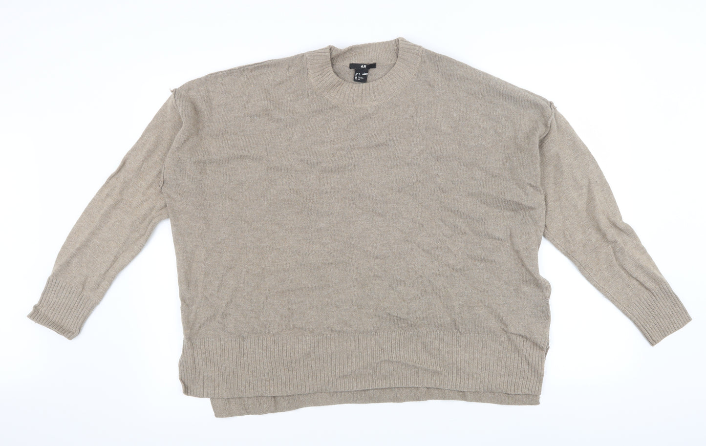 H&M Womens Beige  Knit Pullover Jumper Size S