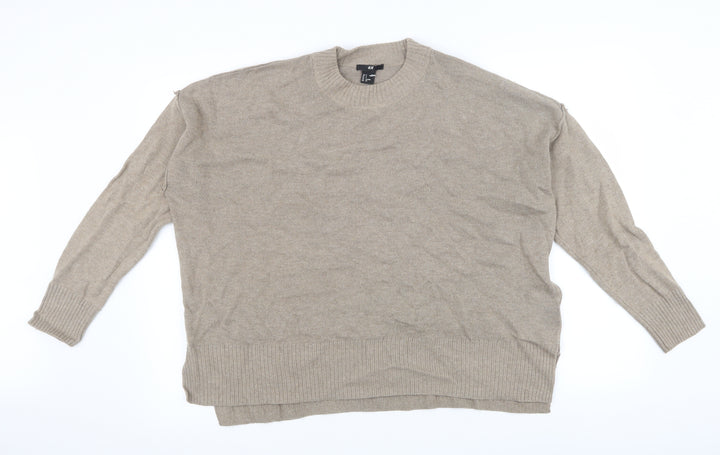 H&M Womens Beige  Knit Pullover Jumper Size S
