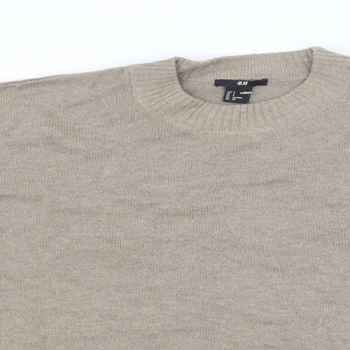 H&M Womens Beige  Knit Pullover Jumper Size S