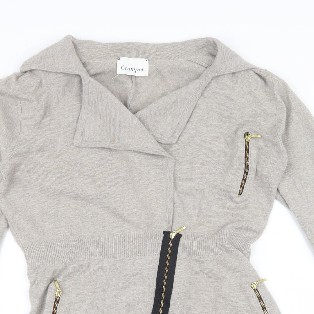 Crumpet Womens Beige   Full Zip Jumper Size M