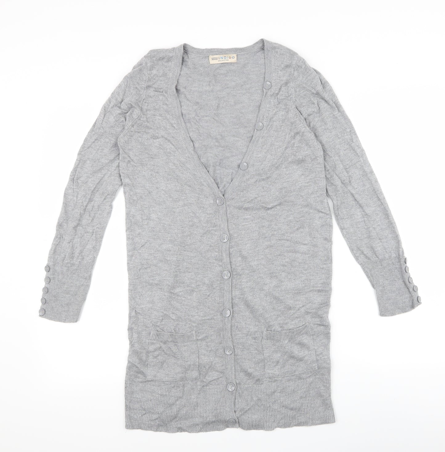 M&S Womens Grey   Cardigan Jumper Size S