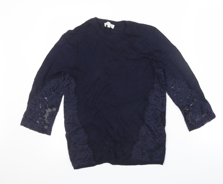 Warehouse Womens Blue Pullover Jumper Size 8 - Lace