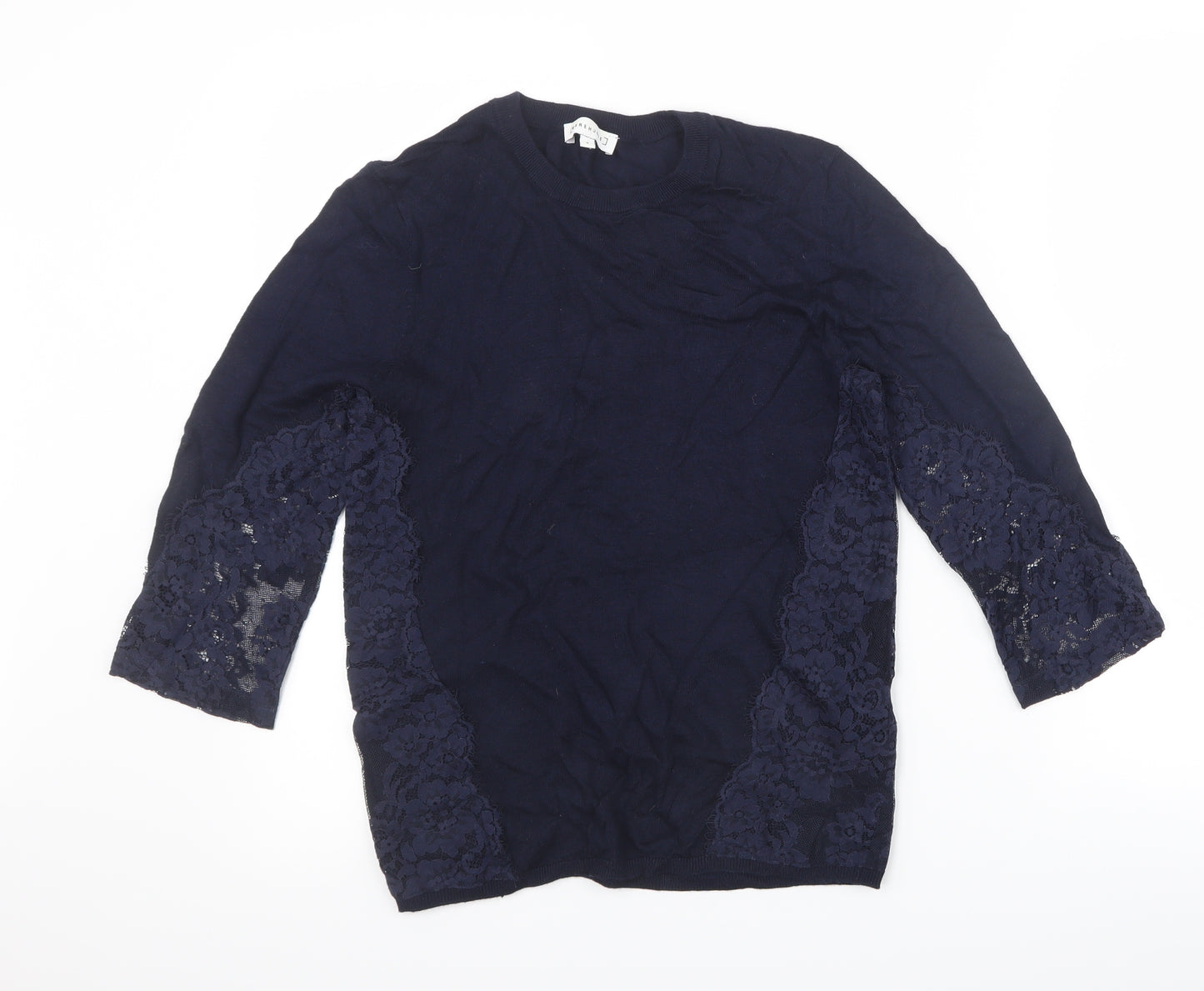 Warehouse Womens Blue   Pullover Jumper Size 8  - Lace