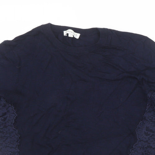 Warehouse Womens Blue   Pullover Jumper Size 8  - Lace