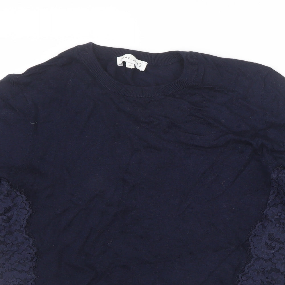 Warehouse Womens Blue   Pullover Jumper Size 8  - Lace