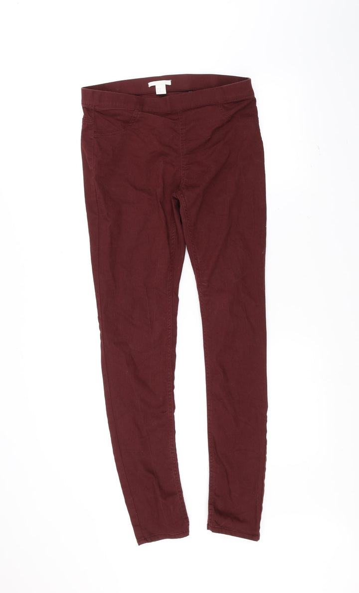 H&M Womens Red   Skinny Jeans Size 12 L28 in