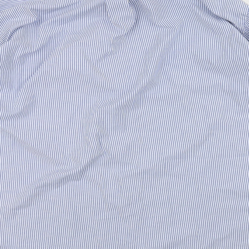 meicy Mens Blue Striped   Dress Shirt Size L