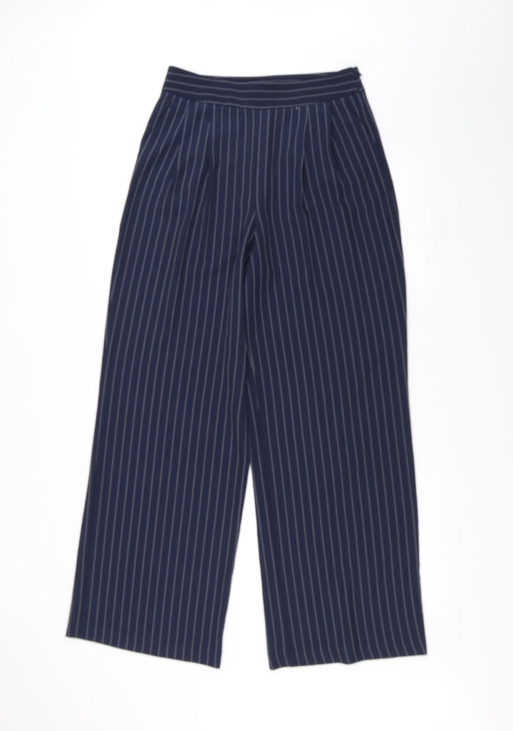 TU Womens Blue Striped Trousers Size 10 L30 in