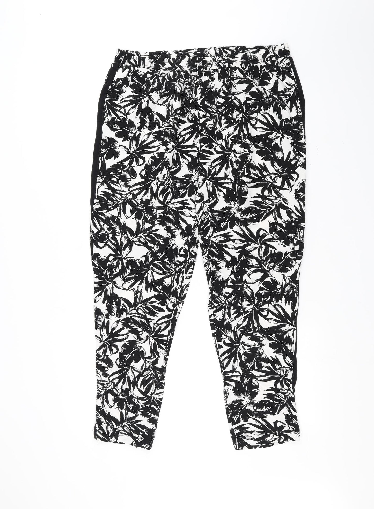 Dorothy Perkins Womens Black Floral  Trousers  Size 16 L30 in