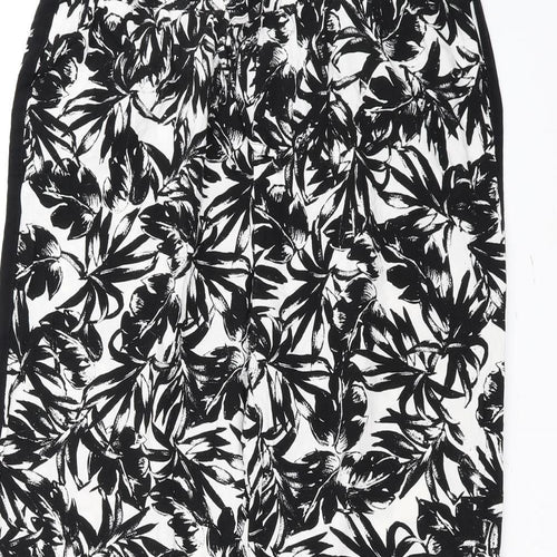 Dorothy Perkins Womens Black Floral  Trousers  Size 16 L30 in