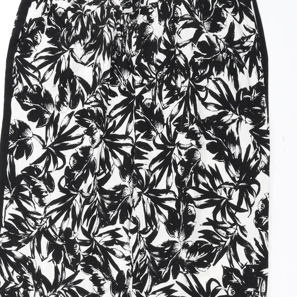 Dorothy Perkins Womens Black Floral  Trousers  Size 16 L30 in