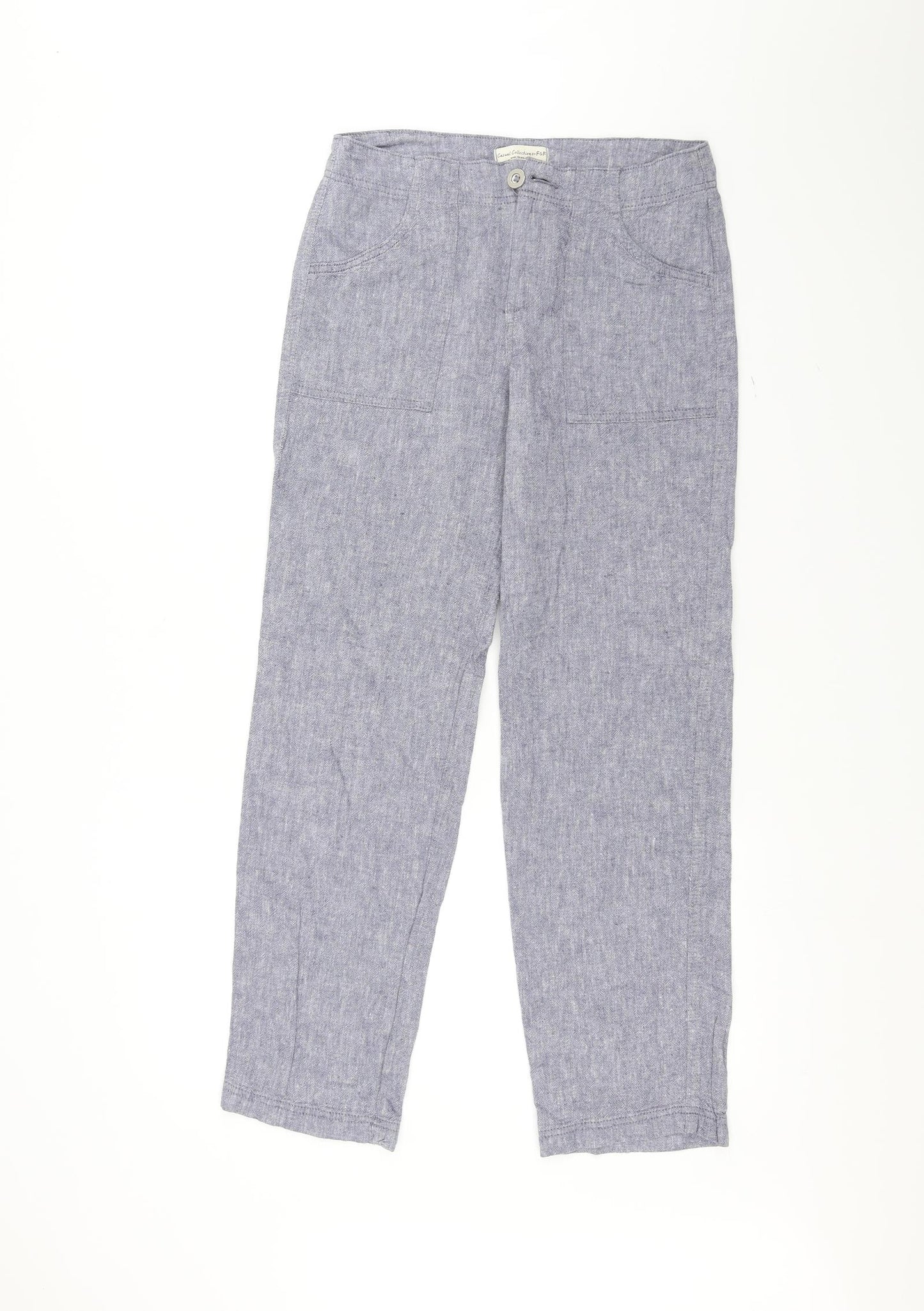F&F Womens Blue   Trousers  Size 8 L28 in