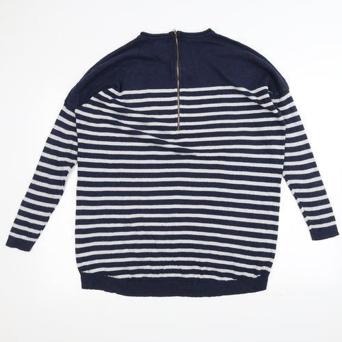 Atmosphere Womens Blue Striped  Pullover Jumper Size L