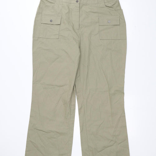 For Women Womens Green   Trousers  Size 18 L28 in