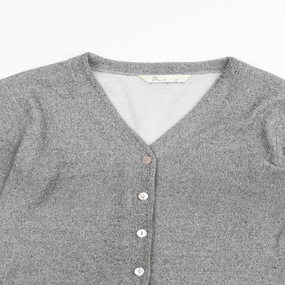 BHS Womens Grey   Cardigan Jumper Size 14