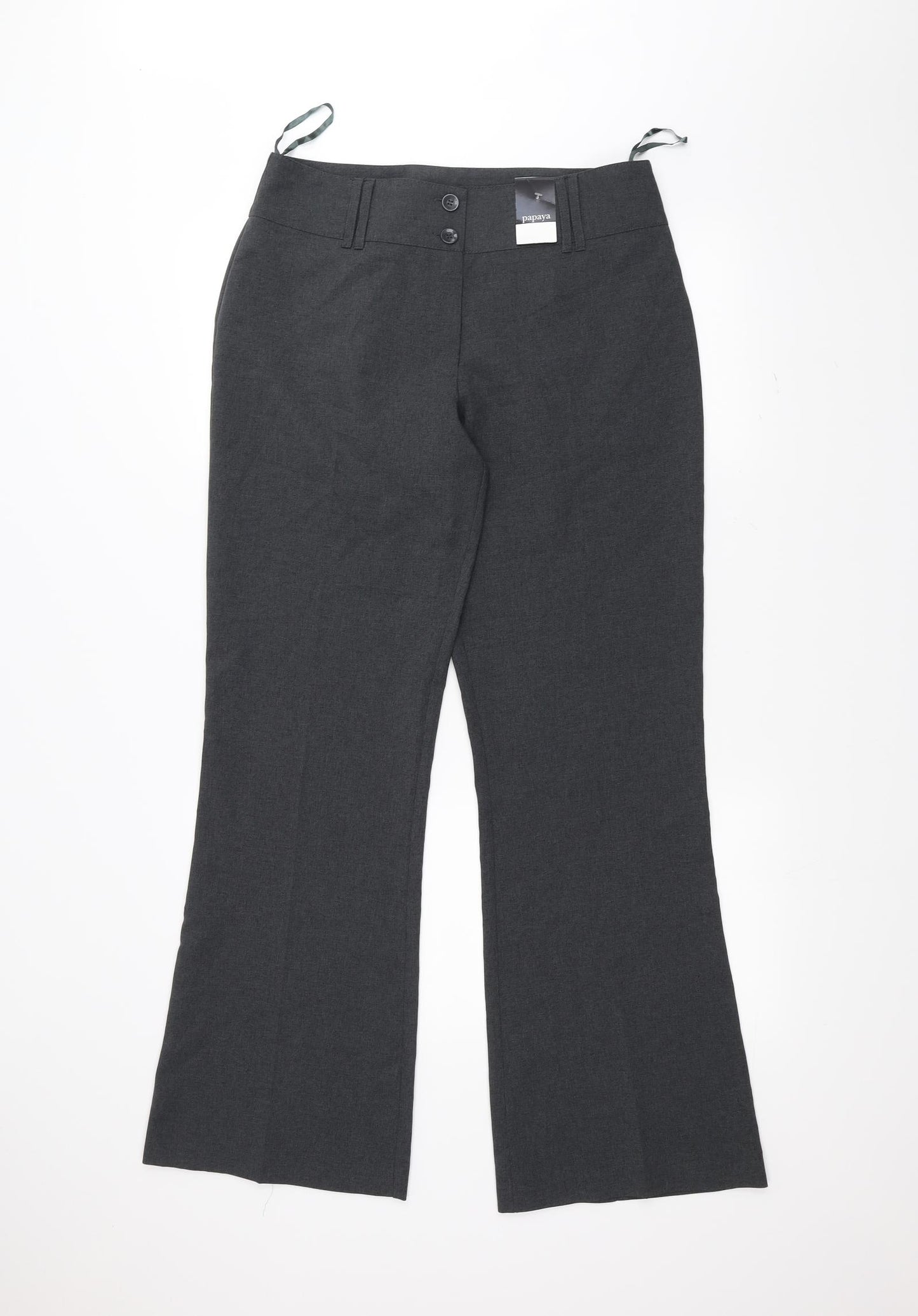 Papaya Womens Grey   Trousers  Size 12 L29 in