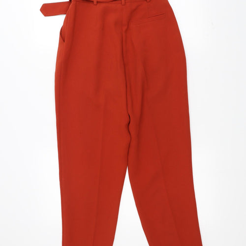 Topshop Womens Orange   Trousers  Size 8 L27 in - Belted